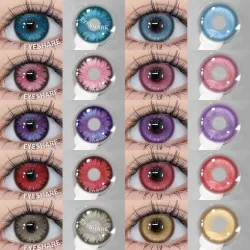 EYESHARE, EYESHARE 1 Paar modische farbige Kontaktlinsen für Augen, lila Farbkontakte, rote Linsen, rosa, weiche Linsen, Schönheits-Make-up, jährlich