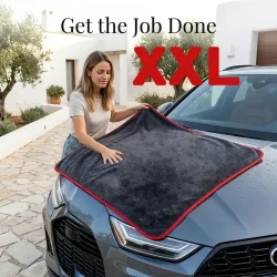 1 Stück XXL Extra Großes Mikrofaser-Autotrocknungstuch - Hochabsorbierend, Geeignet für Autos und LKWs - Graues Feines Plüschtuch