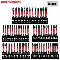 Multifunktionales Schraubendreher-Bit-Set, Ph, Pz, Sq, Hex, Torx, Sl, universelles Schlagschrauber-Bit-Set mit mehreren Spezifikationen, 50 mm, magnetische Bits, S2-Stahlmaterial, universeller