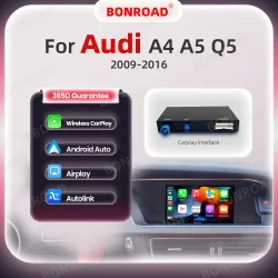 Bonroad kabelloses carplay android auto interface adapter für audi a4 b8 a5 q5 2014-2018 bluetooth gps navigation