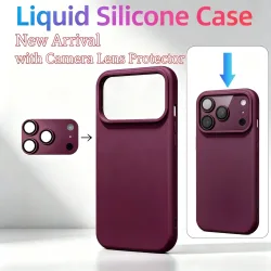 Luxuriöse Flüssigsilikon-Handyhülle für iPhone 18 17 Pro Max 17 18 Pro mit matter Kameraobjektiv-Schutzfolie und vollständiger Abdeckung