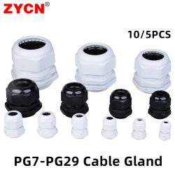 5/10 Stück wasserdichte Kabelverschraubung Kabeleinführung IP68 PG7 für 3?6,5 mm PG9 PG11 PG13,5/16/19/21 Nylon-Kunststoff-Anschlusshülsenverbindungen