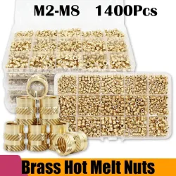 Heißschmelz-Messing-Einpressmuttern mit Eisenspitze M2 M2.5 M3 M4 M5 M6, eingebettete beheizbare gerändelte Messing-Einpressmuttern für 3D-Druckergehäuse und Notebooks