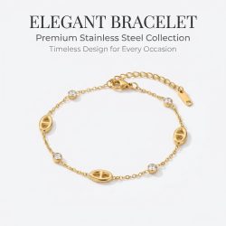 JP One Französischer Minimalistischer Armreif, Weißer Zirkon Schweinenasen-Edelstahl-Armreif für Damen, Eleganter Kettenschmuck