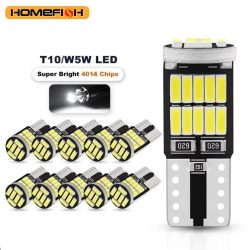 10PCS W5W T10 Led-lampen Canbus 4014 SMD 6000K 168 194 Led 5w5 Auto Innen Dome Lesen platz Signal LightLamp