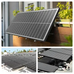 RVPOZWER 400W/200W/100W 12V Doppelseitige Solarmodule Monokristallin 25,5% Hocheffizienz 18BB-Zellen PV-Stromerzeugung für Hausdach Camping