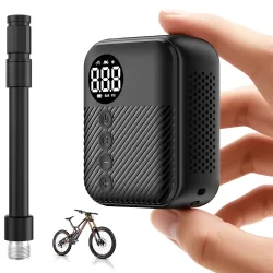 Carsun Mini Tragbare Elektrische Fahrradpumpe Kabelloser Reifenfüller 150Psi Max 480mAh Akku mit Display