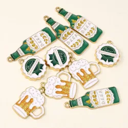 10 Stück Emaille Bar Bierkrug Bierflasche Charms für Schmuckherstellung Charms Anhänger Halsketten Ohrringe Handgefertigte Schmuckaccessoires