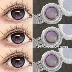 OVOLOOK, OVOLOOK-2 Stück/Paar Augenfarblinsen, violette Kontaktlinsen, natürliche braune Pupillenlinsen, großer Durchmesser, blau, rosa, schwarz, Linsen für Partys