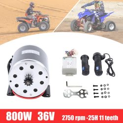 800W 36V DC Bürstenmotor-Set mit Controller und Gasgriff, 2750 U/min (25H 11 Zähne) für Roller, Karts oder ATVs (MY1020)
