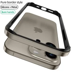 Natürliche Titan Grau Bumper Fall Für iPhone 15 Pro Max 14 Plus 13 Mini 12 11 X XS XR SE 2022 2020 15Pro 14Pro Telefon Zubehör