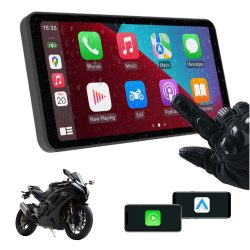 5-Zoll Touchscreen Motorrad CarPlay Bildschirm Unterstützt Kabelloses CarPlay und Android Auto Wasserdicht