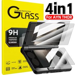 4IN1 für AYN THOR HD Klare Displayschutzfolien aus gehärtetem Glas, kratzfeste Schutzfolien, Spielkonsole, Handglasschutz