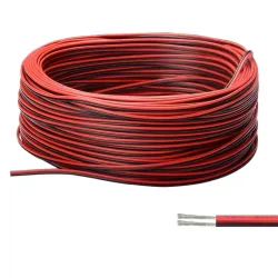 20 Meter 2PIN elektrischer Draht verzinntes Kupfer PVC isoliertes rotes schwarzes Kabel für einfarbige LED-Streifenlicht-Verlängerungsdraht 22AWG