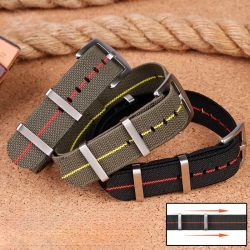 Retro-Fallschirm-Nylon-Uhrenarmband für Rolex Tudor Biwan Omega Heuer Iwc Herren High Density Knitting 18 20 22 mm Ersatzzubehör