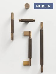 Nurlin Rändelung aus massivem Messing, antikes Messing, Kreuzmuster, Schrankknopf, Schränke, T-Stange, Möbel, Kühlschrank, Tür, Küche