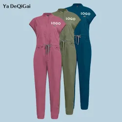 Neue medizinische Peelings Overalls Kurzarm Krankenpflege Arbeitskleidung Uniformen Frauen Labor Haustier Arzt Peeling Krankenhaus Arbeitskleidung individuelles Logo