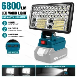 LED-Arbeitsleuchte 3/4/8 Zoll für Makita 14,4 V 18 V Li-Ionen-Akku-Lampe mit USB-Außentaschenlampe, Laterne, Camping-Notlicht
