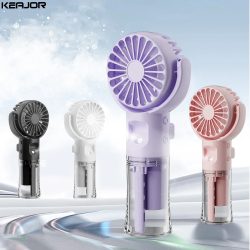 Tragbarer Wassernebel ventilator Mini-Hand ventilator USB-Aufladung 4 Geschwindigkeiten hängende Hals sprüh ventilatoren tragbarer persönlicher Hand ventilator
