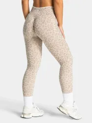 HISTELLO Damen Fitness-Leggings mit hoher Taille, Leopardenmuster, nahtlos, Bauchformung, Po-Lifting, Stretch, schmal geschnitten, für Gym, Jogging, Sporthose