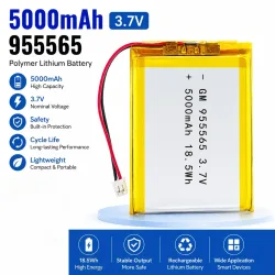 3,7V 5000mAh 955565 Polymer-Lithium-Akku PH 2.0 2-Pin-Stecker Wiederaufladbarer LiPo-Akku für Smart-Home-Geräte und mobile Stromversorgung