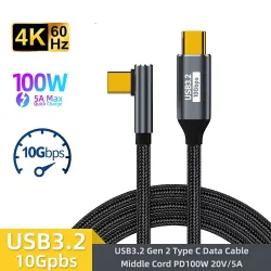 5A 100W USB-C 3 Gen2 10Gbps Kabel Typ C zu C 4k 60Hz Videokabel QC4.0 3.0 Schnellladekabel für MacBook Pro Samsung Xiaomi