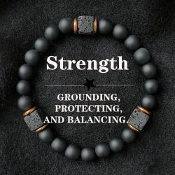 1-teiliges Herren-Armband aus vulkanischem Stein mit quadratischem schwarzem Achat, modischer Schmuck, geeignet für moderne Herren-Magnetfeldtherapie