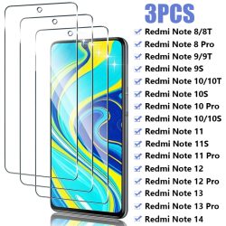 3PCS Gehärtetem Glas Für Xiaomi Redmi Hinweis 12 11 10 9 8 Pro 12S 11S 10S 9S 8T Screen Protector Für Redmi Hinweis 14 13 Pro 5G Glas