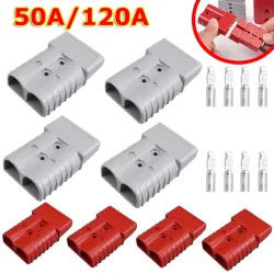 2/4 Stück Batterieladeanschluss 50A 120A AMP 600V Hochstrom-Schnellsteckverbinder für Kabelanschluss Batterie-Stromversorgung Solarkabel