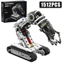 Technischer 1512-Teiliger Science-Fiction-Programmierbarer Roboterarm Baukasten High-Tech-Technik Auto-Bausteine Spielzeug Geschenk für Kinder und Erwachsene