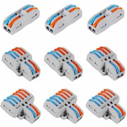 9 Stück kompakte Spleiß draht verbinder Sortiment Pack Hebel verbinder Kit, Schnell verdrahtung stecker für awg 28-12