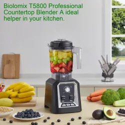 Biolomix, BioloMix 2L Low-Profile Küchenmixer ? Eingebaute automatische Programme, BPA-freier Behälter für Smoothies, Säfte, Eiscrusher und als Küchenmaschine nutzbar