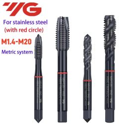 1 stücke Südkorea YG HSSE INOX Metrische Spirale Geriffelte Gewindebohrer M2M2.5M3M3.5M4M5M6M7M8M10M12 Spirale Spitzen Gewindebohrer Maschine Mit Roten Kreis