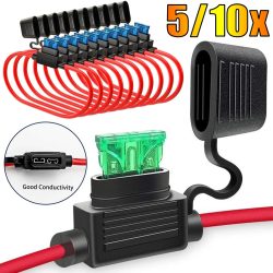 5/10Pcs Auto Mini Wasserdichte Sicherung Box Klinge Adapter Splash-proof Box 12V 30A in Linie abschaltung Schalter Buchse Feuchtigkeit Beweis Sicherung Buchse