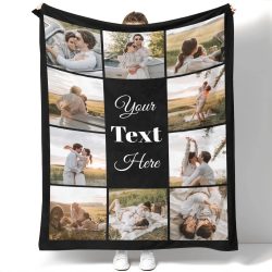 Personalisierte Decke mit Bild Maßgefertigte Decken mit Fotos Individuelle Geschenke für Geburtstag Jubiläum Weihnachten Neujahr