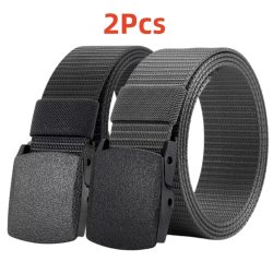 2Pcs Neue Automatische Schnalle Nylon Gürtel Outdoor Jagd Multifunktionale Taktische Leinwand Gürtel Hohe Qualität Männer Gürtel