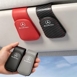 Auto-Leder-Brillenclip Sonnenblenden-Brillenetui Kartenhalter für Mercedes Benz AMG W205 C300 W203 W206 W108 W124 W126 W140 W168 W169