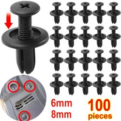 8mm/6mm Kunststoff Nieten Befestigungen Schraube Auto Kotflügel Stoßstange Schrauben Clips Nieten Auto 8mm Loch Kunststoff push Pin Clip Auto Zubehör