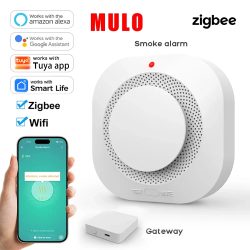 ZigBee WLAN Smart Rauchmelder, Kompatibel mit Tuya Smart Life App, Feuermelder für Haussicherheit, App-Benachrichtigungen