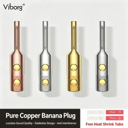 Viborg Reines Rotkupfer Bananenstecker Gold/Rhodium Beschichtet Lötfreier Lautsprecherkabel-Verbinder HiFi-Verstärker Anschlussklemme