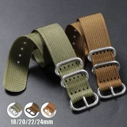 Uhrenarmband Nylon Silber Schwarz Gold Ring Schnalle 18mm 20mm 22mm 24mm Mann Frauen für Seiko geripptes Geflecht Ersetzen Sie Uhrenzubehör