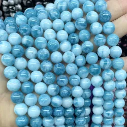 6 8 10 12 MM Naturstein Larimar Farbe Chalcedon Runde Lose Spacer Perlen Für Schmuck Machen Diy Ohrringe armband Zubehör