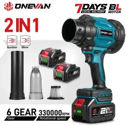 ONEVAN 2-in-1 Bürstenloser Kabelloser Elektrischer Turbo-Luftbläser 330000RPM Laub- und Staubblasgerät oder Saugwerkzeug für Makita-Akkus