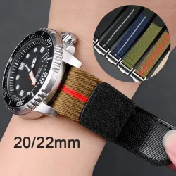 Uhrenarmband mit Klettverschluss, 20 mm, 22 mm, Nylon-Streifen, für Herren und Damen, Sport, wasserdichtes Armband für Tudor für Omega Seiko