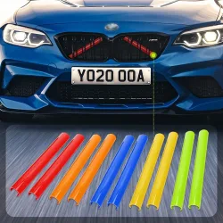 2Pcs Sport Aufkleber Auto Kühlergrill Nase Trim Lufteinlass Bar Streifen Vent Für BMW F20 F21 F22 F23 F30 f31 F32 F33 1 2 3 4 Serie