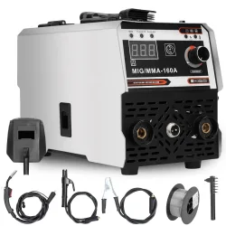 Multifunktionaler IGBT DC-Inverter-Schweißer 2-in-1 MIG MMA Tragbare Schweißmaschine mit automatischer Drahtzuführung, Kontaktschweißen, gasfreiem Lichtbogenschweißen für Metallbearbeitung und