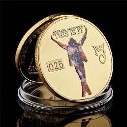 Michael Jackson The King of Pop vergoldete Gedenkmünze, Jubiläumsgeschenk, Pop-Sammelmünzen