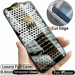 Cut Edge Luxus gehärtetes Glas für iPhone 17 15 14 13 12 11 16 Pro Max Displayschutzfolie 17 Air Plus X XS XR Vollständige Abdeckungsfolie