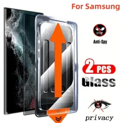 2 Stück Sichtschutz-Displayschutzfolie für Samsung S25 Ultra S24 S25 Plus S22 S23 Plus FE S24 Ultra S25+ Anti-Spionage-Abdeckung aus gehärtetem Glas