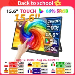 Hgfrtee 15,6 Zoll Touch tragbarer Monitor ADS-IPS 1920*1080p 300cd/m2 erweitertes Display für Laptop zweiten Bildschirm Xbox ps4/5